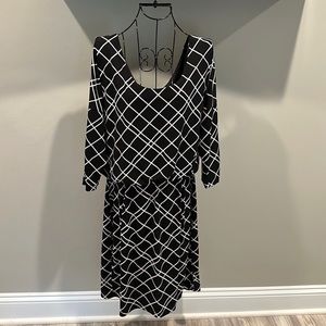 Black and white print dress